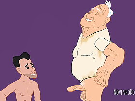 Twink mamando vovô babão - animação